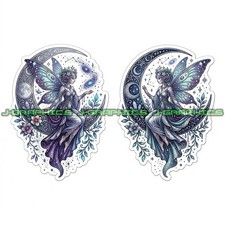 Mystical Moon Fairy Vinyl Decal Sticker 2 Pack B