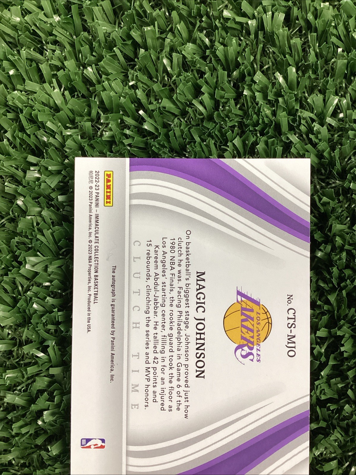 Magic Johnson 2022-23 Panini Immaculate Collection Clutch Time Auto /10 -MC view 7