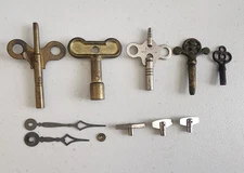 Lot of 8 Vintage Clock / Music Box Key & Clock Hands - West Germany  Key