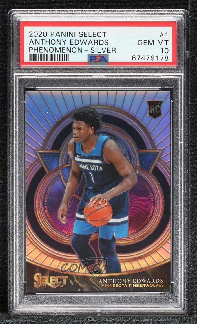 2020 Select Phenomenon Silver Prizm Anthony Edwards PSA 10 GEM MT Rookie RC j0x