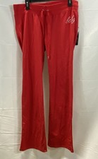 BCBGMAXAZRIA Women's Red Flare Sweatpants Vintage Y2K Rhinestone NWT Sz XL
