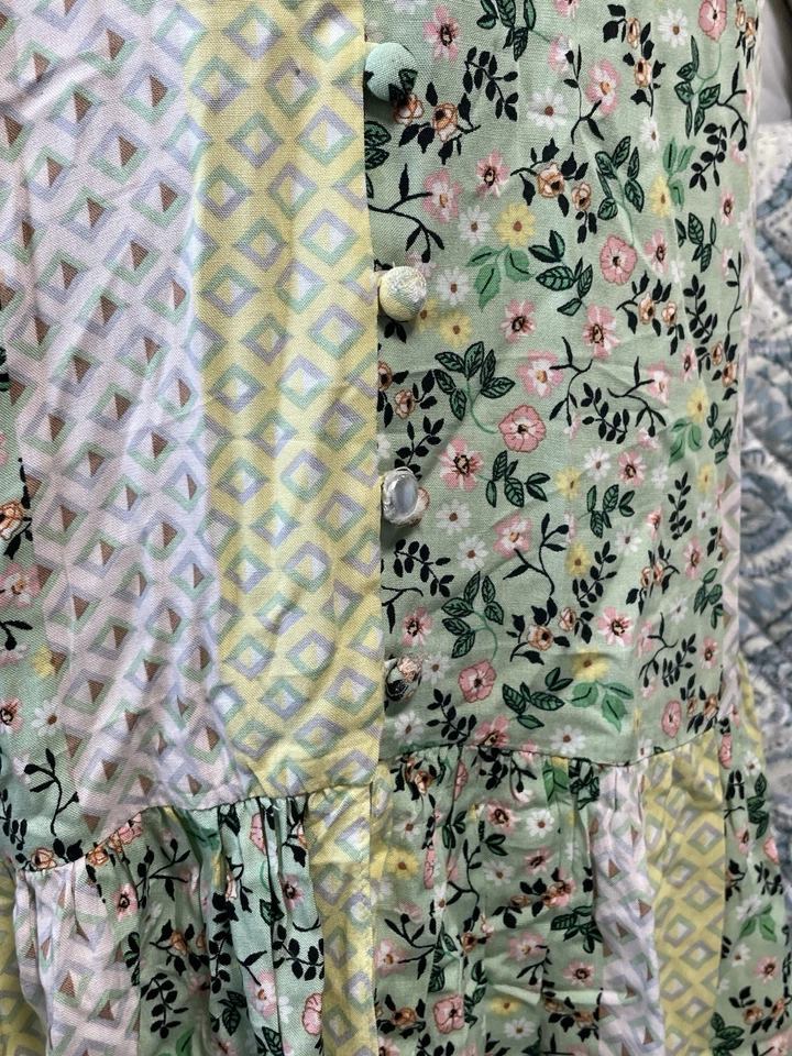 Miss Selfridge Boho Patchwork Floral Midi Dress Women’s US 4 Cottagecore - Image 4 of 4