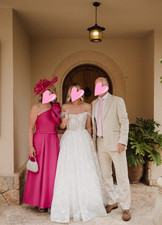 Veni Infantino Fuscia, statement bow, MOTB dress & matching Hatinator Size 8-10
