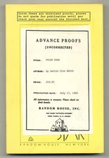 Martin Cruz SMITH / Polar Star Uncorrected Proof 1st 1989