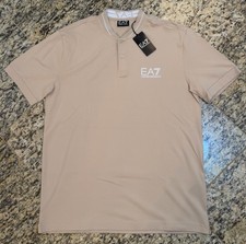 EMPORIO ARMANI 125 Polo Shirt BEIGE EA7 Logo AUTHENTIC NEW Sizes XL XXL 7M00109
