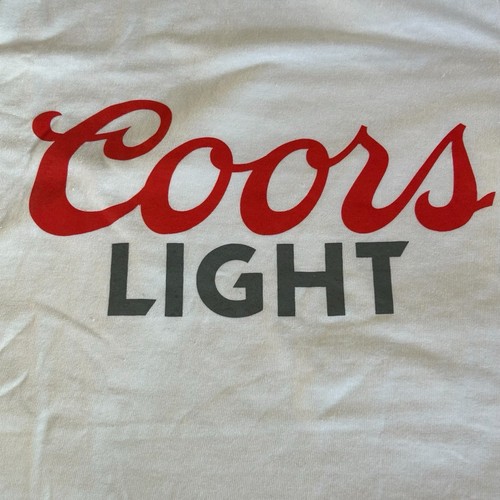 COORS LIGHT Shirt Mens Size L Short Sleeve White 100% Cotton Gildan - Picture 2 of 9