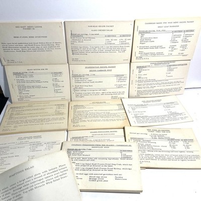 Vintage Kraft Recipe Card Packets Mid Century 1950s set of 14