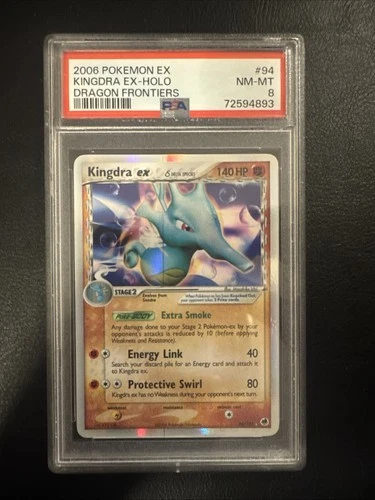 Kingdra EX Dragon Frontiers Holo Card 94/101 PSA 8-See Pictures And Description
