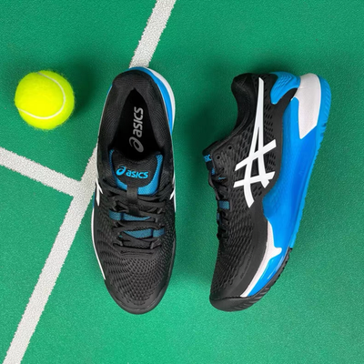 ASICS Gel Resolution 9 Black/Blue 1041A330-001 Men's | eBay