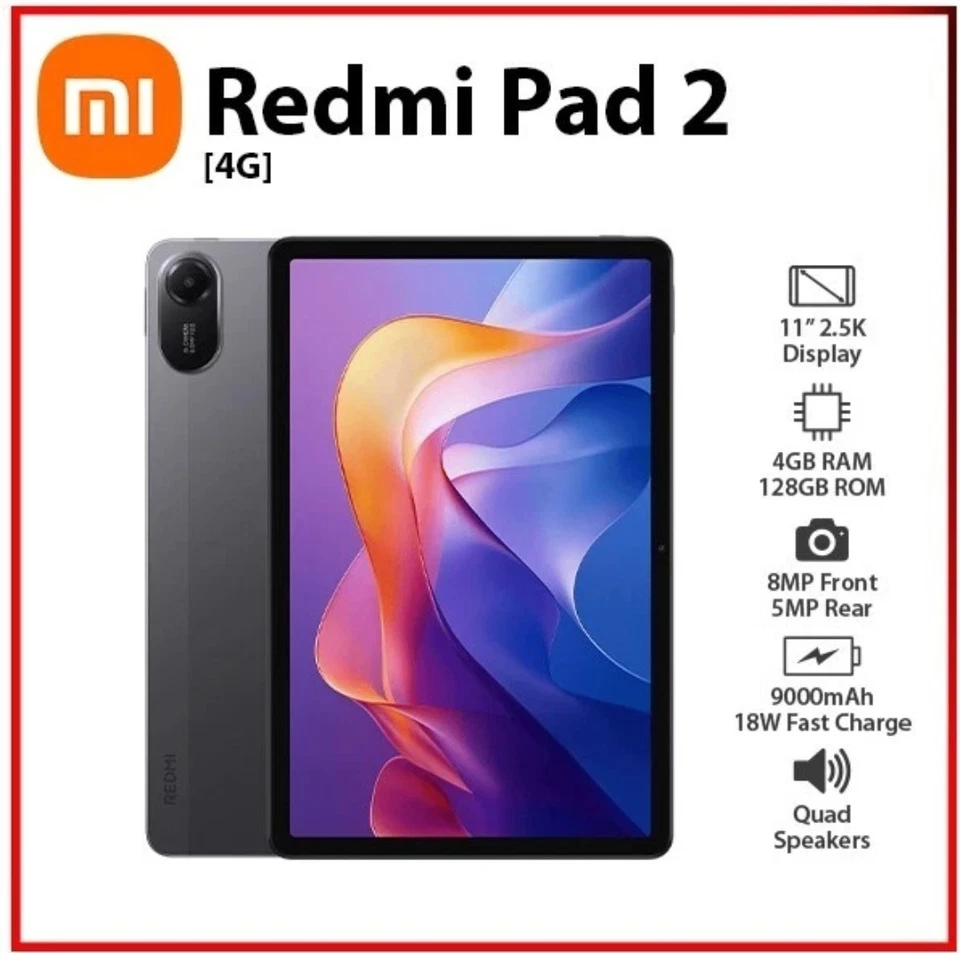(Wi-Fi+4G) Xiaomi Redmi Pad 2 4G 4GB+128GB GREY Octa Core Android PC Tablet - Imagen 2 de 4