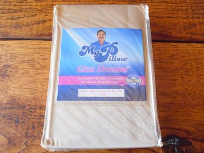 NEW Giza Dreams My Pillow Taupe Queen Size Egyptian Cotton Pillowcases-Orig Pkg