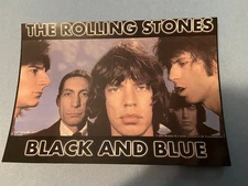 1-Rolling Stones-Post Card-Black And Blue Group-Licensed-Authentic-New