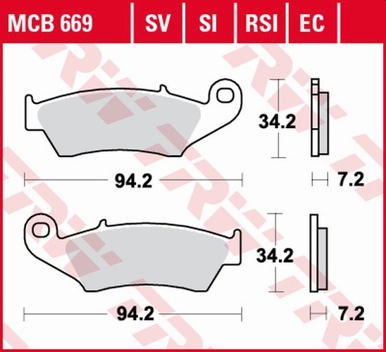 Plaquettes de frein Yamaha YZ 125 1998 1999 2000 2001 2002 Honda XL