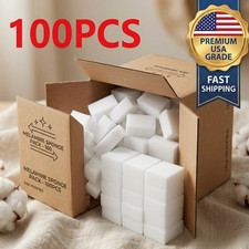 100 PCS Sponge Eraser BULK PACK Melamine Cleaning Foam 3/4" Thick Kitchen Bath