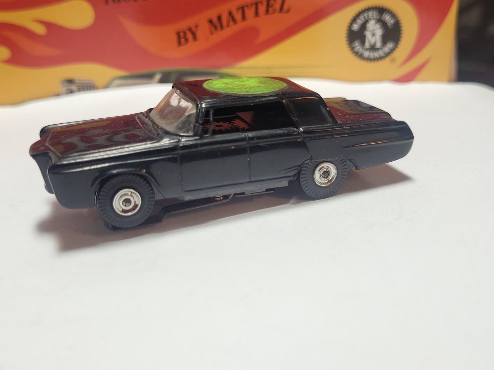 Vintage '60's Aurora Tjet Green Hornet Chrysler Imperia Slot Car  "Black Beauty"