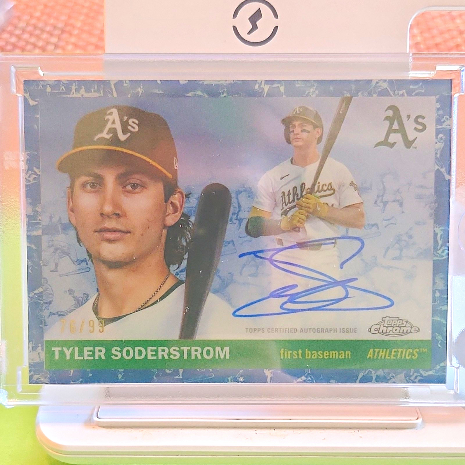Topps 2025 Chrome Platinum Anniversary Tyler Soderstrom Auto /99 CPA-TSO A's