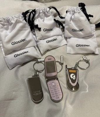 Glossier LA Keychain Los Angeles Exclusive Flip Phone Mirror Limited Edition