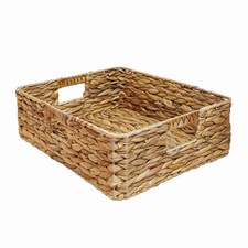 Rectangular Water Hyacinth Storage Baskets Wicker Storage Baskets for Shelves...