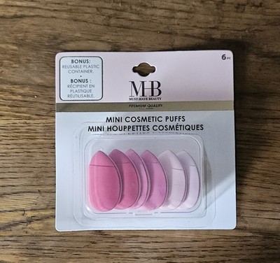 6pc Must Have Beauty Mini Cosmetic Puffs - Carrying Case BNIB