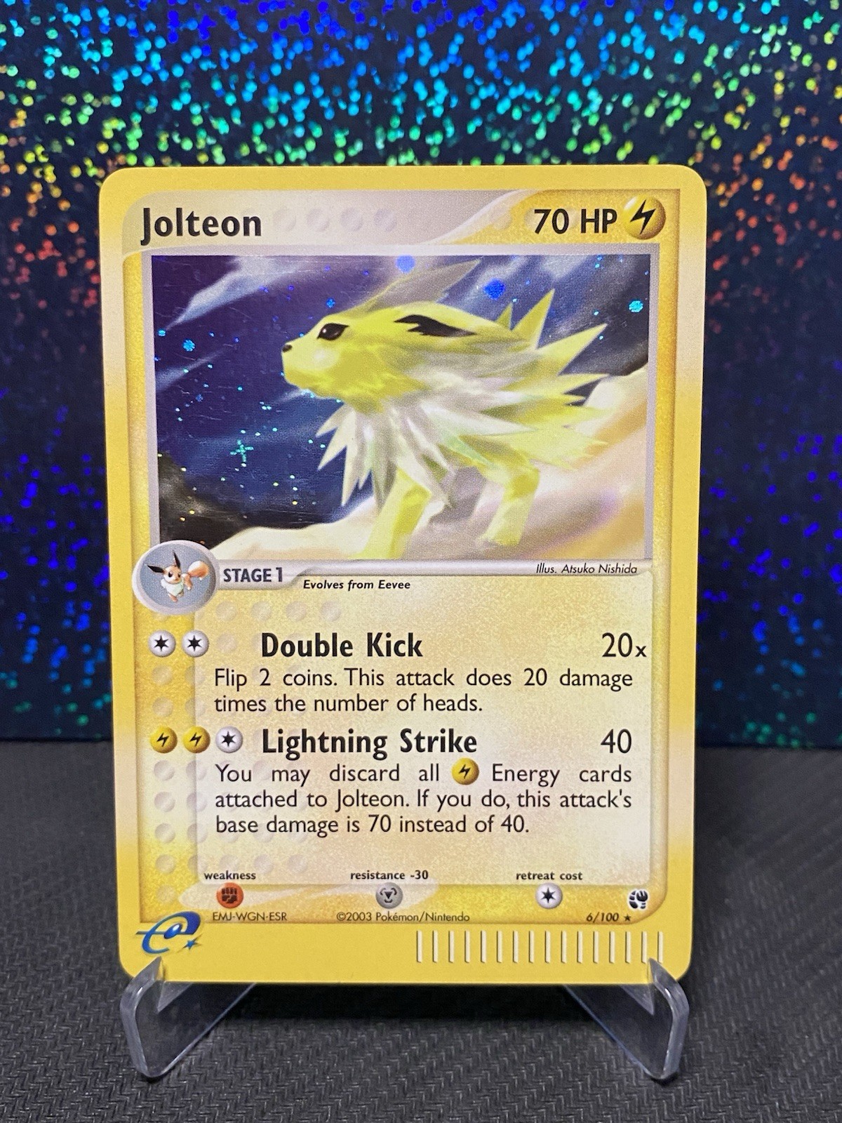 Pokemon Jolteon Holo Rare 6/100 2003 Sandstorm E-Reader NM 💫