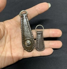 2 Coach Zipper Pulls Brown Patent Leather Silver Metal Hardware