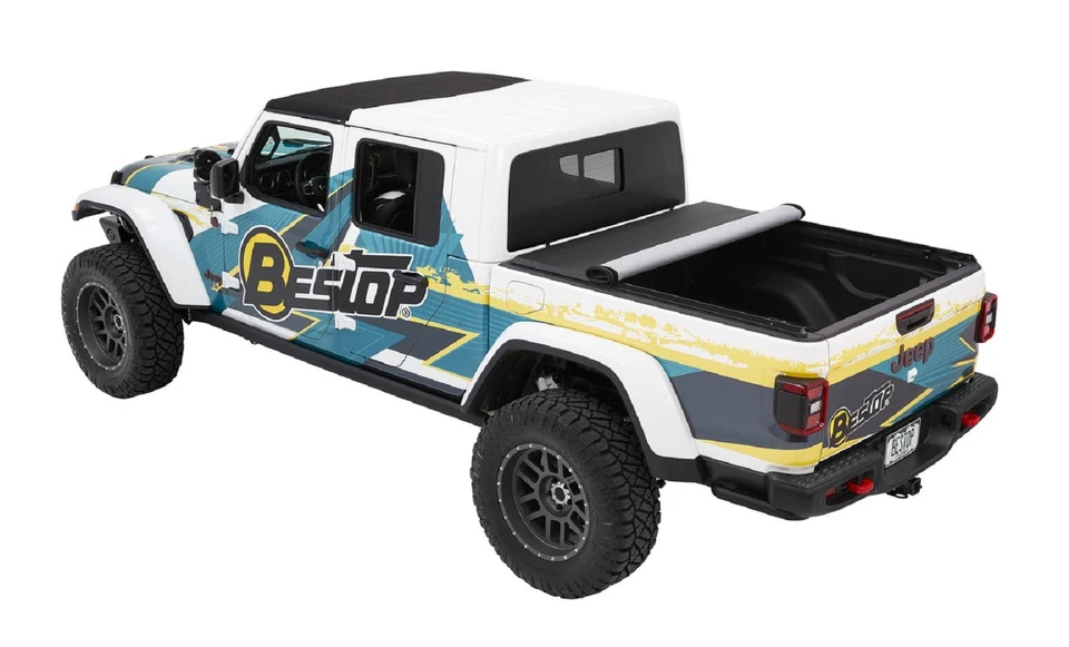 Bestop Ez-Roll Soft Tonneau Cover Hook and Loop Style for Jeep Gladiator - Image 2 of 4