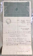 Antique King George Indian Stamp Paper Calligraphy India Document Court 1913