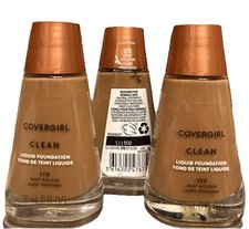 Three COVERGIRL Clean Liquid Foundation, 1 oz. - Shade: 170 Deep Golden