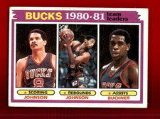 1981-82 Topps #56 Marques Johnson/Mickey Johnson/Quinn Buckner TL EXMT