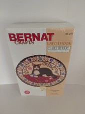 Bernat Latch Hook Rug Kit Country Cat Claire Murray Tuxedo Black White