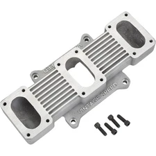 Three 4-bolt Small Rochester 2-BBL Carbs to 4-BBL Intake Adapter