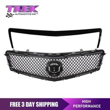 2pcs Gloss Black Front Upper Grille Trim Molding For 2013-2014 Cadillac Ats
