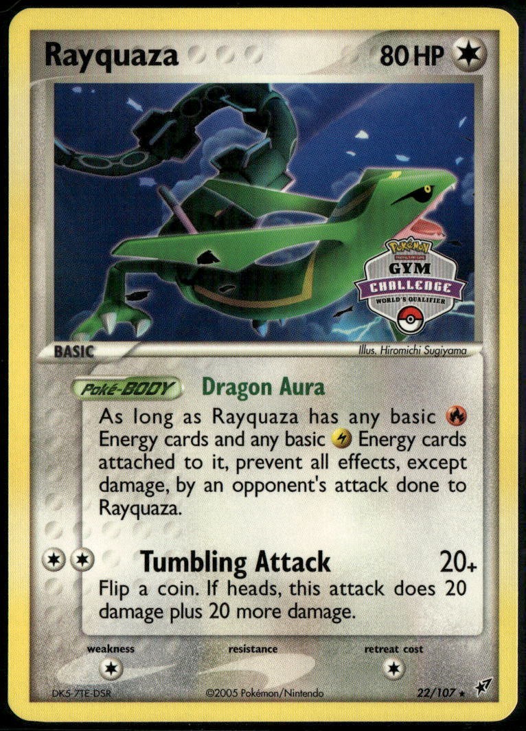 Rayquaza Gym Challenge Stamp 22/107 - ex Deoxys 2005 NM Pokemon Card