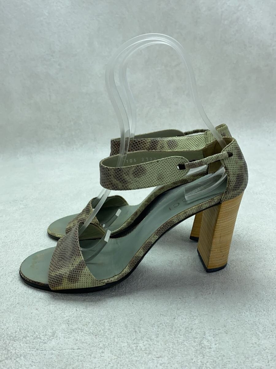 Gucci Green Leather Sandals Size 37.5