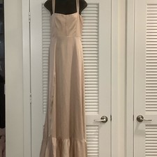 Show Me Your MuMu Maxi M Beige Corset Lace Ruffle Spaghetti Strap Party Holiday