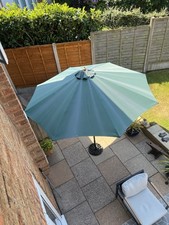 Parasol Umbrella Sun Shade (stand Not Included) Green. Approx 2.7m diam. Used.