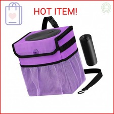 Gpusfak Car Trash Can Foldable Garbage Bin Leakproof 2.3 Gallons Car Trash Bag P