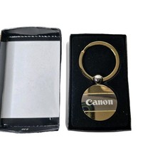 Vtg Canon Camera Heavy Wt Keychain RARE Promo Item- Metal, Gold Color never Used
