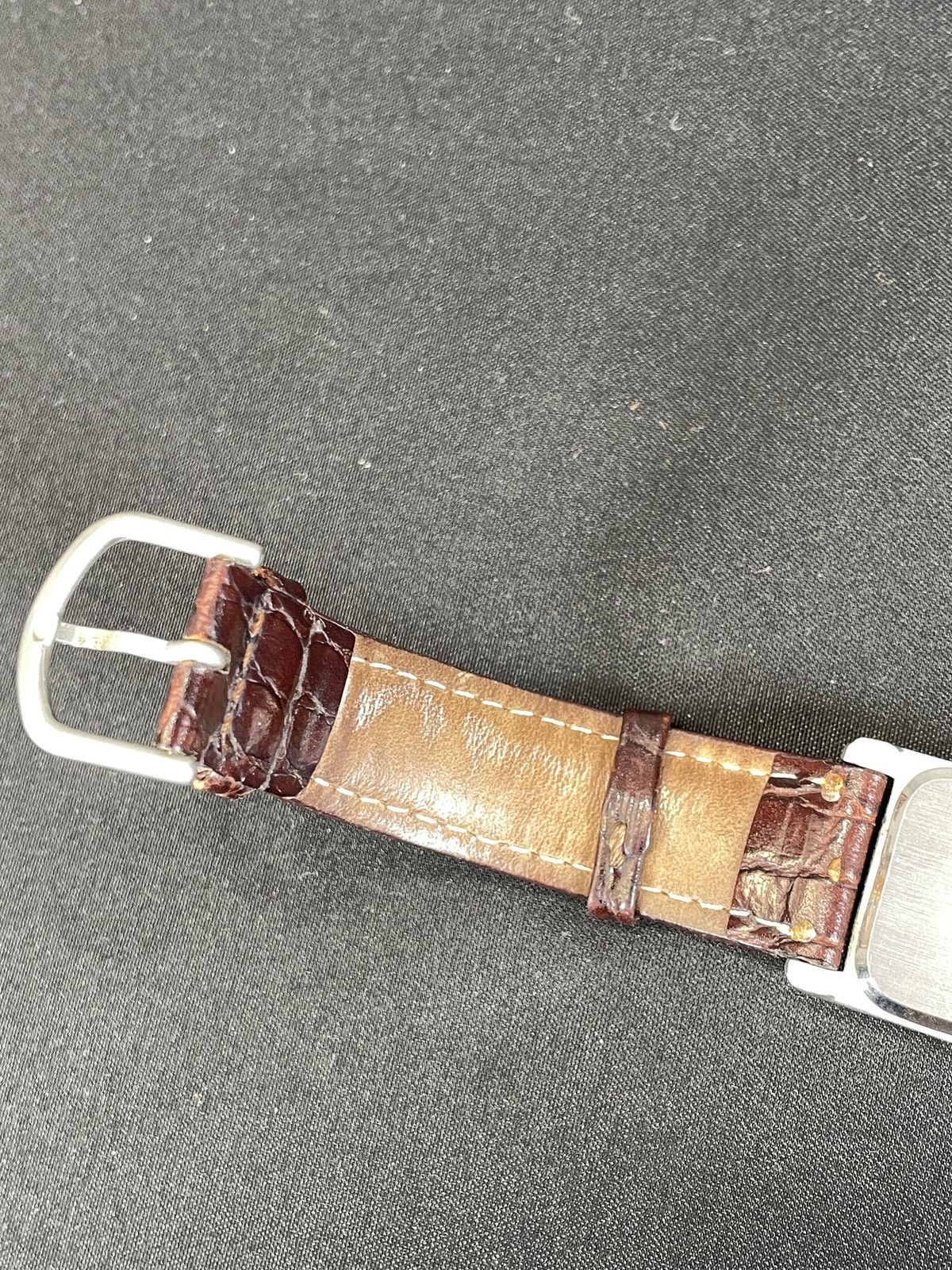 Microsoft Mens Watch Rectangular Cream Dial Brown… - image 8