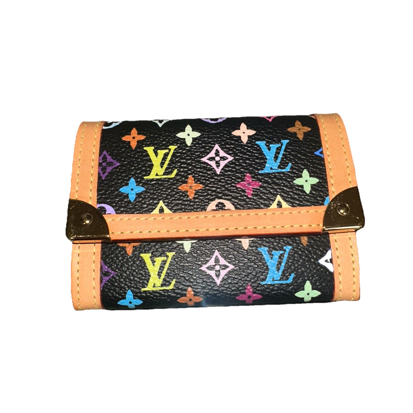 Louis Vuitton x Takashi Murakami Monogram Multicolor Porte Monnaie Plat Wallet