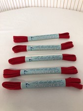 Lot Of 5 Pairs Of 120Cm Red Flat Shoelaces New Vintage LAC009