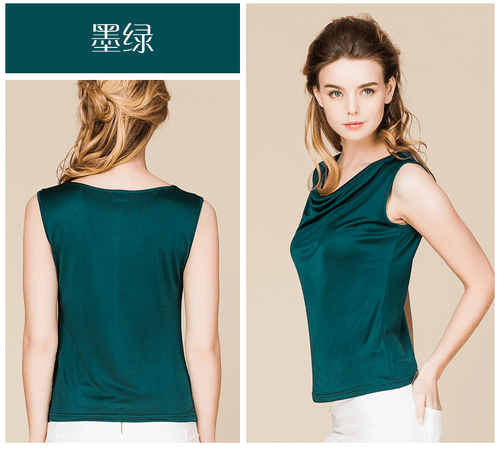 Womens Sleeveless Real Silk Tank Top Slim Fit Summer Blouse T Shirt Fashion Lady - Bild 20 von 35