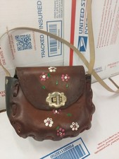 LEATHER PURSE MEXICO Small Boho Hippie Souvenir CHILD SIZE SHOLDER STRAP