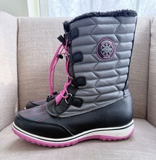 Totes Girls Snow Boots Insulated with Elastic Lace Noah Size 5