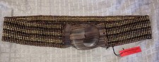 Women s Belt Hand Beaded Glass Stretch Wooden Buckle Boho Ethnic Erik Mike