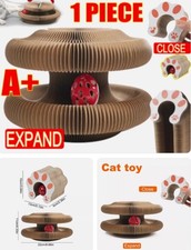 2 X Kitty Kurlz Cat Toy W/ Ball Inside W/ Bell No Crumbs Wear Resistant Scratch