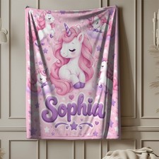 Personalized Unicorn Coral Fleece Blanket