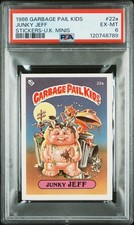1986 GARBAGE PAIL KIDS STICKERS-U.K. MINIS #22A JUNKY JEFF PSA 6