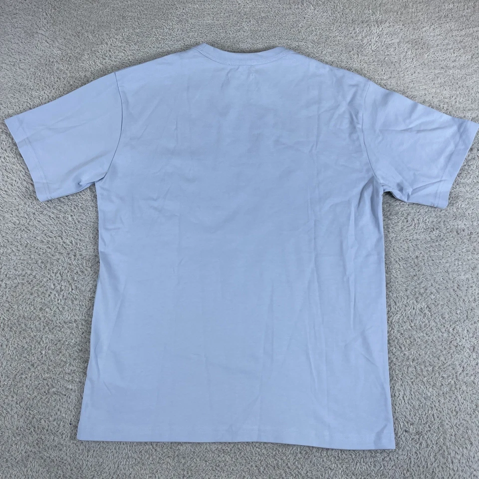 Camiseta COS Para Hombre Pequeña Azul Relajada De Gran Tamaño Algodón En Blanco Cuello Redondo Bolsillo Camiseta Foto 2 de 4