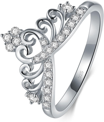 Princess Crown Tiara Wedding CZ Band - Premium Crown Rings for Women - Cubic Zir